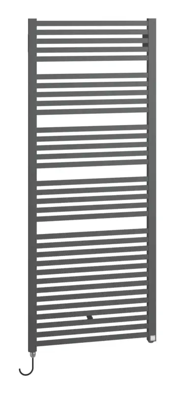 Wochenendangebot Kermi Geneo quadris-E Bad- und Wohnheizkörper WWS - Regler Ausführung links 596 x 814 x 32 mm - Graphit Metallic / Schwarz