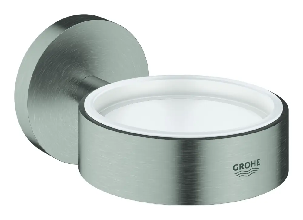 Neu Grohe Essentials Halter für Becher / Seifenschale / Seifenspender - Supersteel