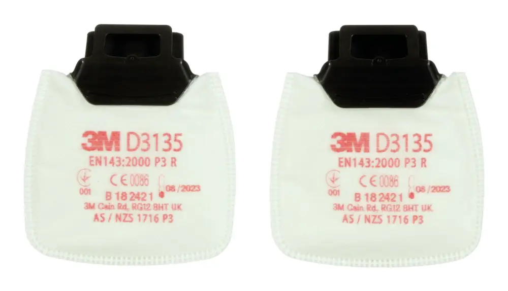 Geprüft 3M Partikelfilter D3135, P3R mit Aktivkohle(Verpackungseinheit: 2Stück)