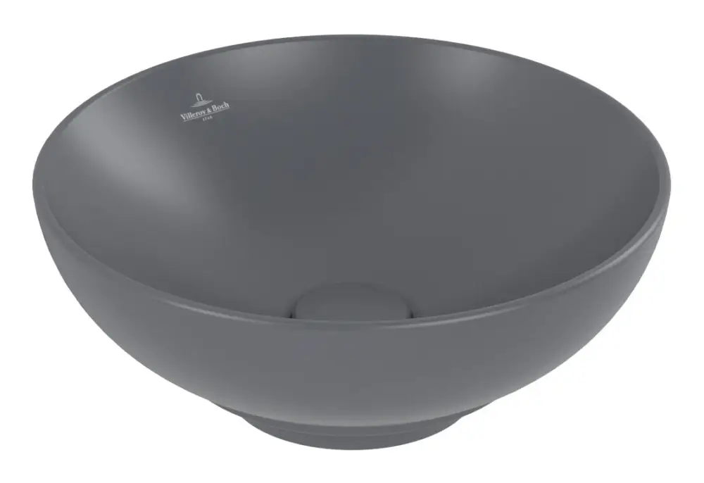 Villeroy & Boch Loop & Friends Aufsatzwaschbecken mit Überlauf 380 x 380 x 150 mm - Graphite mit CeramicPlus Zertifiziert
