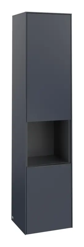 Villeroy & Boch Subway 3.0 Hochschrank 1 offenes Fach 2 Türen Anschlag links 400 x 346 x 1710 mm - Marine Blue / Monochrome Optik Finale Aktion