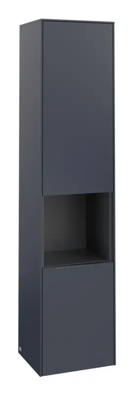 Expressversand Villeroy & Boch Subway 3.0 Hochschrank 1 offenes Fach 2 Türen Anschlag rechts 400 x 346 x 1710 mm - Marine Blue / Monochrome Optik