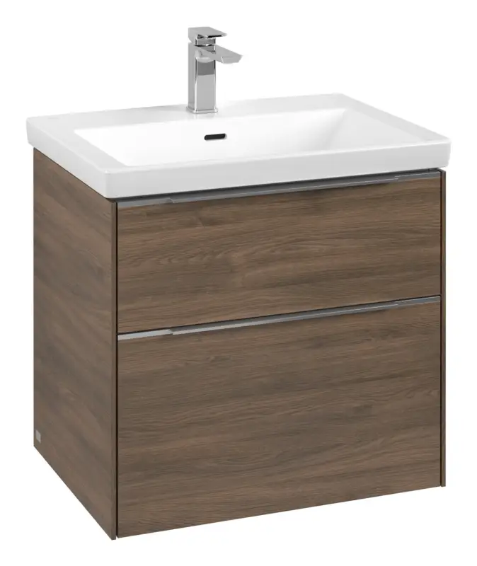 Villeroy & Boch Subway 3.0 Waschbeckenunterschrank für Becken mittig 2 Auszüge 622 x 576 x 462 mm - Arizona Oak / Aluminium glänzend Heißes Angebot