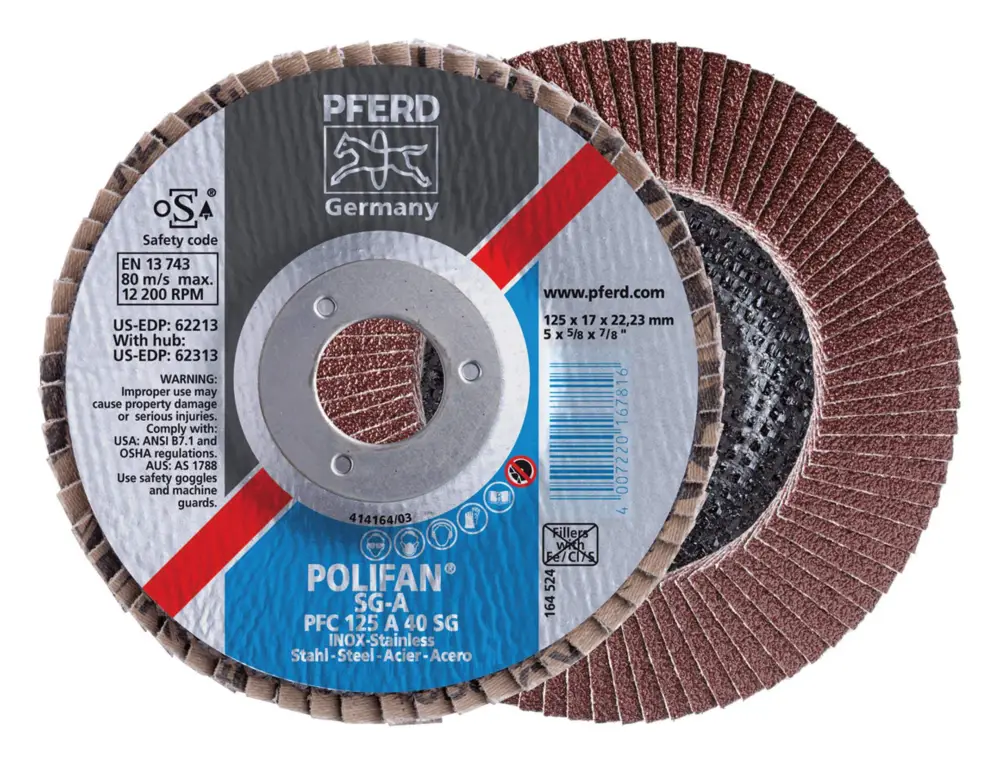 Pferd Fächerschleifscheibe A 60SG 115 mm K 60 gewölbt Solange Der Vorrat Reicht