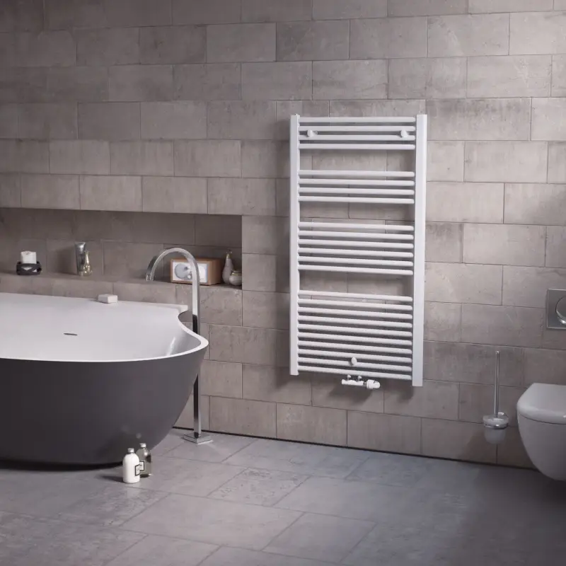 Corpotherma Eco-Plus Badheizkörper 1454 x 700 mm gerade - Verkehrsweiß Sichere Zahlung
