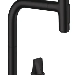 Zertifiziert Hansgrohe Metris Select M71 2-Loch Einhebel-Küchenmischer 200 2jet mit Ausziehbrause und sBox - Mattschwarz