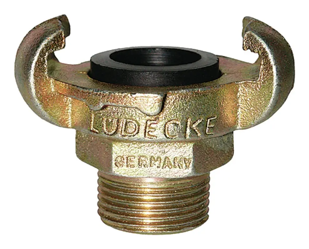 Sale Lüdecke Klauen-Gewindekupplung DIN 3489, Temperguss, AG 3/8", SW27