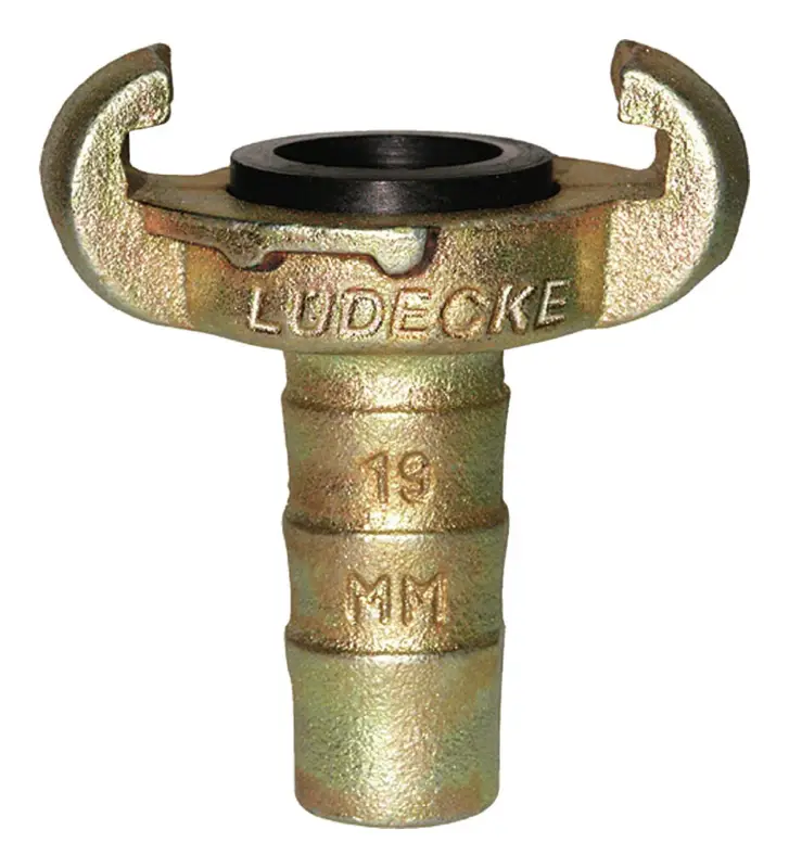 Lüdecke Klauen-Schlauchkupplung DIN 3489, Temperguss, Tülle 13 mm, 1/2" Highlight
