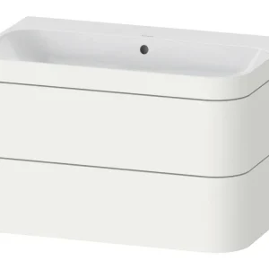 Beliebt Duravit Happy D.2 Plus c-bonded Komplett-Set wandhängend mit 2 Auszügen ohne Hahnloch 775 x 480 x 490 mm - Weiß Seidenmatt