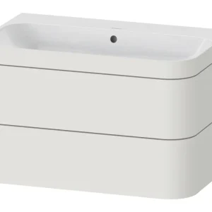 Rabatt Duravit Happy D.2 Plus c-bonded Komplett-Set wandhängend mit 2 Auszügen ohne Hahnloch 775 x 480 x 490 mm - Nordic Weiß Seidenmatt