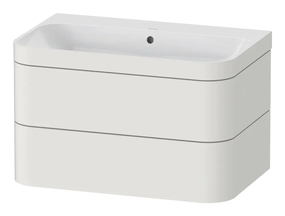 Rabatt Duravit Happy D.2 Plus c-bonded Komplett-Set wandhängend mit 2 Auszügen ohne Hahnloch 775 x 480 x 490 mm - Nordic Weiß Seidenmatt