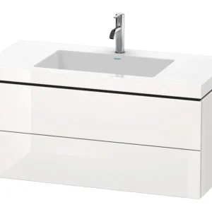 Nur Für Kurze Zeit Duravit L-Cube c-bonded Komplett-Set mit 2 Auszügen ohne Hahnloch ohne Überlauf 1000 x 500 x 480 mm - Graphit Supermatt