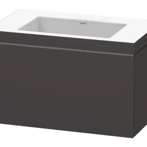 Direkt Vom Hersteller Duravit L-Cube c-bonded Komplett-Set mit 1 Auszug ohne Hahnloch ohne Überlauf 800 x 500 x 480 mm - Graphit Supermatt
