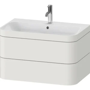 Zertifiziert Duravit Happy D.2 Plus c-bonded Komplett-Set wandhängend mit 2 Auszügen mit 1 Hahnloch 775 x 480 x 490 mm - Nordic Weiß Seidenmatt