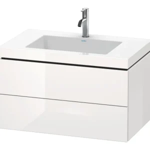 Angebot Duravit L-Cube c-bonded Komplett-Set mit 2 Auszügen mit Hahnloch ohne Überlauf 800 x 500 x 480 mm - Graphit Supermatt