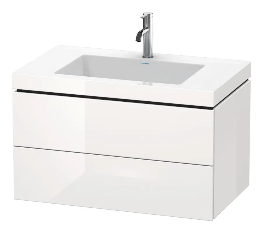 Angebot Duravit L-Cube c-bonded Komplett-Set mit 2 Auszügen mit Hahnloch ohne Überlauf 800 x 500 x 480 mm - Graphit Supermatt