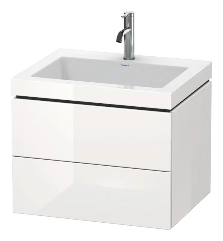 Begrenztes Angebot Duravit L-Cube c-bonded Komplett-Set mit 2 Auszügen ohne Hahnloch ohne Überlauf 600 x 500 x 480 mm - Eiche Schwarz Matt