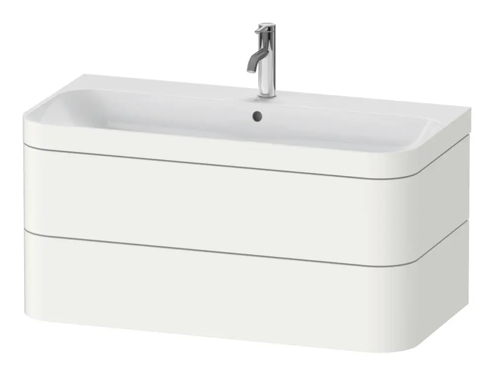 Knallerangebot Duravit Happy D.2 Plus c-bonded Komplett-Set mit 2 Auszügen mit 1 Hahnloch 975 x 480 x 490 mm - Weiß Seidenmatt