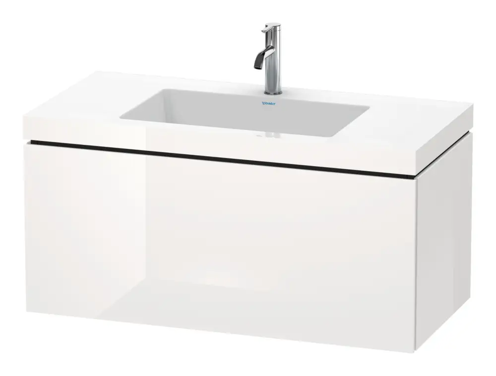 Preisknaller Duravit L-Cube c-bonded Komplett-Set mit 1 Auszug mit Hahnloch ohne Überlauf 1000 x 500 x 480 mm - Eiche Schwarz Matt