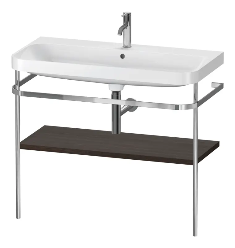 Nur Für Kurze Zeit Duravit Happy D.2 Plus c-shaped Komplett-Set mit Metallkonsole mit 1 Hahnloch 975 x 850 x 490 mm - Nussbaum gebürstet Matt