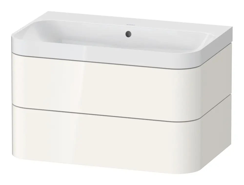 Duravit Happy D.2 Plus c-Shaped Komplett-Set wandhängend mit 2 Auszügen ohne Hahnloch 775 x 480 x 490 mm - Weiß Hochglanz Saisonangebot