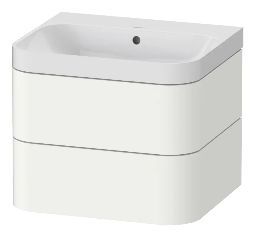 Duravit Happy D.2 Plus c-Shaped Komplett-Set wandhängend mit 2 Auszügen ohne Hahnloch 575 x 480 x 490 mm - Weiß Seidenmatt Wochenendangebot