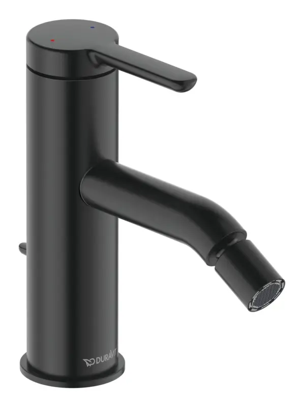 Duravit Serie C.1 Einhebel-Bidetmischer Ausladung 121 mm mit Zugstangen-Ablaufgarnitur - Schwarz Matt Bestseller