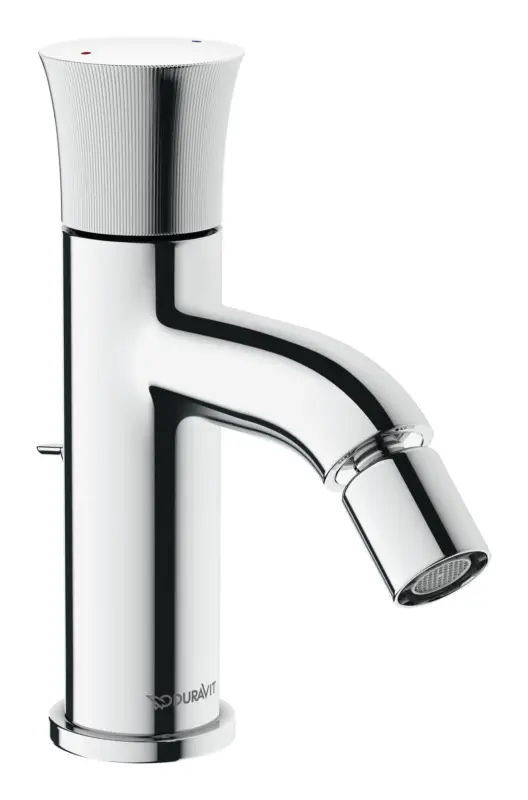 Expressversand Duravit White Tulip Einhebel-Bidetmischer Ausladung 111 mm mit Zugstangen-Ablaufgarnitur - Chrom Hochglanz