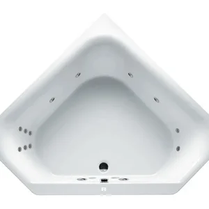 Sonderaktion Riho Austin Flow Eck-Whirlpool Technik links 1450 x 1450 mm - Weiß Glänzend