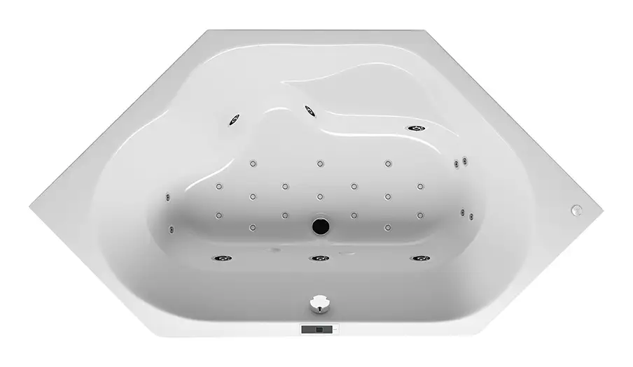 Riho Winnipeg Bliss Sechseck-Whirlpool 1450 x 1450 mm - Weiß Glänzend Online Kaufen