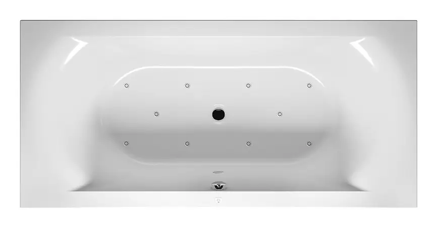 Geprüft Riho Lima Air Rechteck-Whirlpool Technik rechts 2000 x 900 mm - Weiß Glänzend