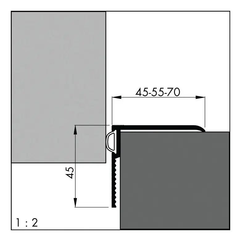 Ellen Renovierungsschiene ARP 70 zum schrauben Alu silber, Br70 x H70 x L1000 Letzte Chance