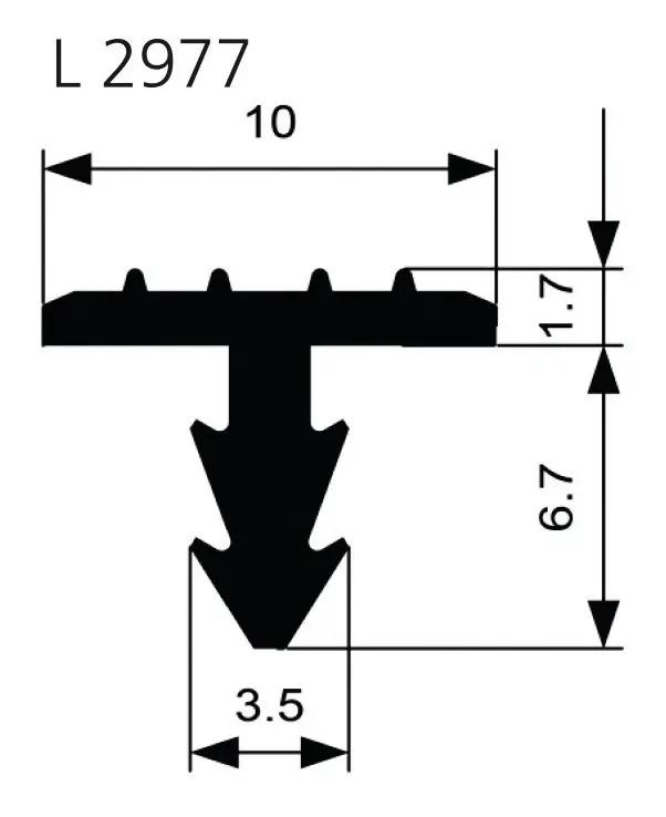 Top-Angebot Ellen Treppenprofil L 2977 einfräsen Trapez W-KF schwarz, Br10 x H8,4(Verpackungseinheit: 5Meter)
