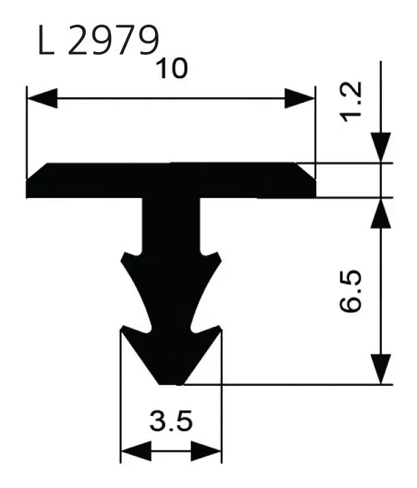 Neu Ellen Treppenprofil L 2979 einfräsen Trapez W-KF schwarz, Br10 x H7,7(Verpackungseinheit: 5Meter)
