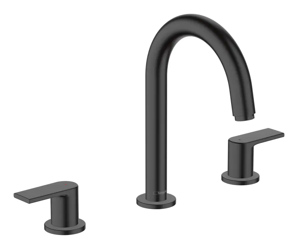 Saisonangebot Hansgrohe Vernis Shape 3-Loch Waschtischarmatur mit Zugstangen-Ablaufgarnitur - Mattschwarz