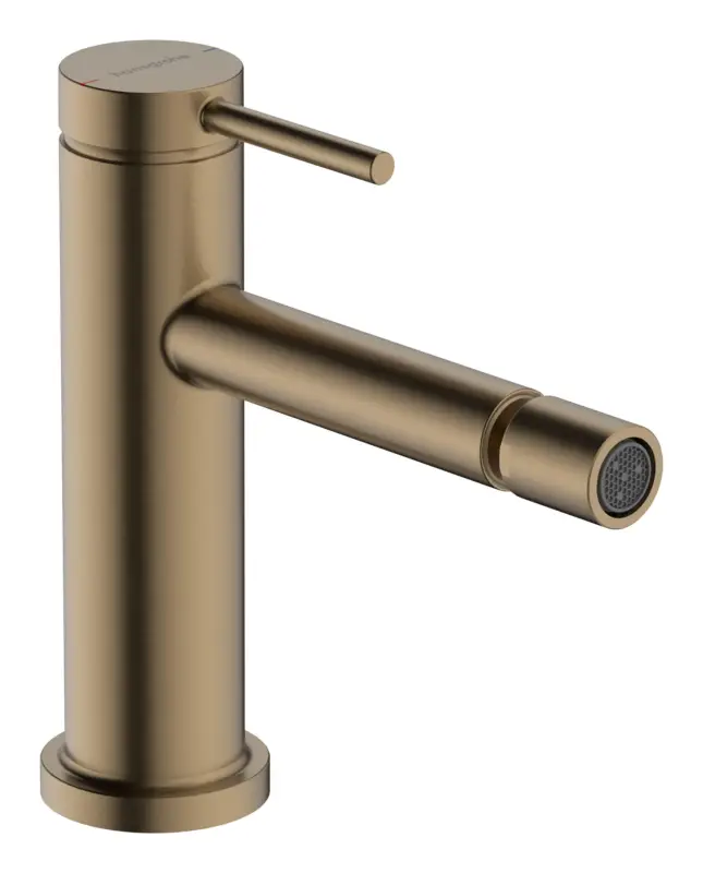 Hansgrohe Tecturis S Einhebel-Bidetmischer mit Zugstangen-Ablaufgarnitur Ausladung 148 mm - Brushed Bronze Echt