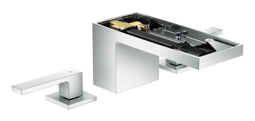 Nur Heute Axor MyEdition 3-Loch Waschtischarmatur 70 ohne Platte mit Push-Open Ablaufgarnitur - Chrom