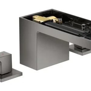 Aktuell Axor MyEdition 3-Loch Waschtischarmatur 70 ohne Platte mit Push-Open Ablaufgarnitur - Polished Black Chrome