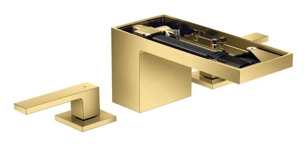 Axor MyEdition 3-Loch Waschtischarmatur 70 ohne Platte mit Push-Open Ablaufgarnitur - Polished Gold Optic Sofort Bestellen
