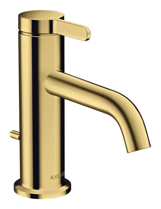 Ausverkauf Axor One Einhebel-Waschtischmischer 70 mit Zugstangen-Ablaufgarnitur Ausladung 130 mm - Polished Gold Optic