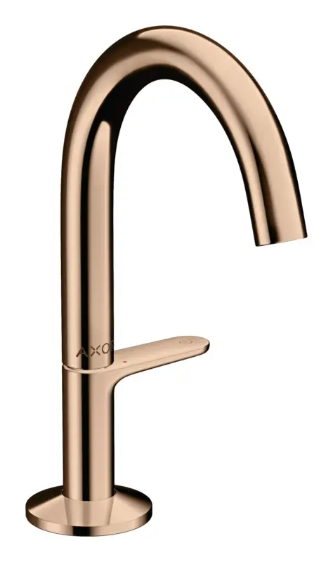 Axor One Waschtischmischer Select 140 mit Push-Open Ablaufgarnitur Ausladung 122 mm - Polished Red Gold Letzte Chance