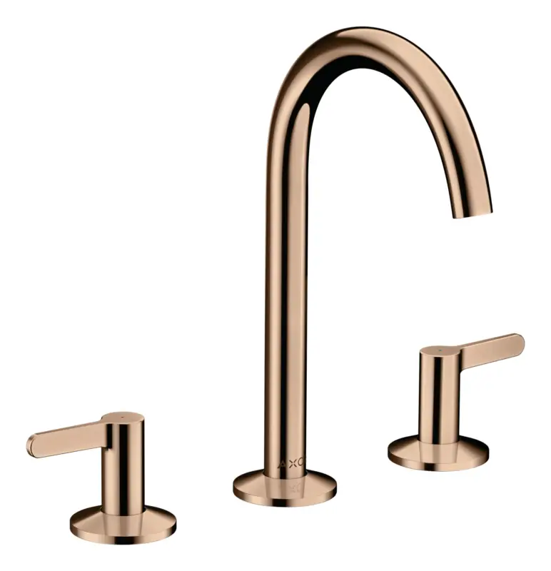Axor One 3-Loch Waschtischarmatur 170 mit Push-Open Ablaufgarnitur - Polished Red Gold Aktuell