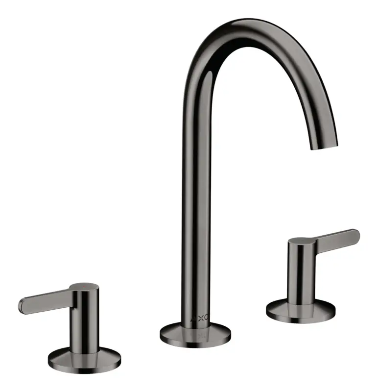Neu Axor One 3-Loch Waschtischarmatur 170 mit Push-Open Ablaufgarnitur - Polished Black Chrome