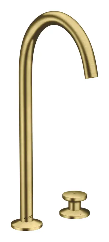 Top-Angebot Axor One 2-Loch Waschtischmischer Select 260 mit Push-Open Ablaufgarnitur - Brushed Brass
