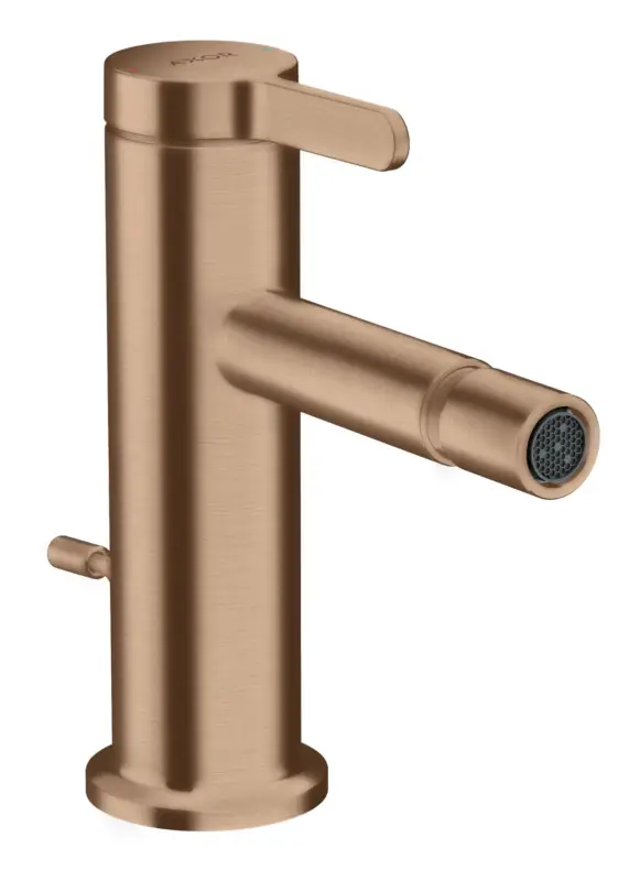 Solange Der Vorrat Reicht Axor One Einhebel-Bidetmischer mit Zugstangen-Ablaufgarnitur Ausladung 113 mm - Brushed Red Gold