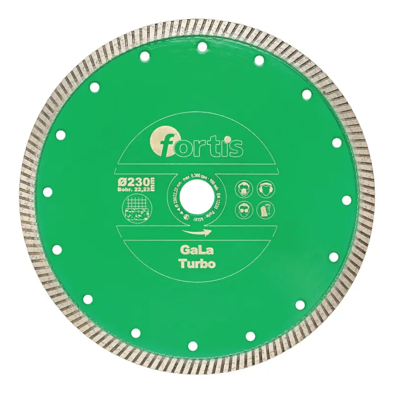 Fortis Diamant-Trennscheibe GaLa Turbo Ø 230 mm mit Turbosegment 10 mm Bohrung 22,2 mm Preis Gesenkt