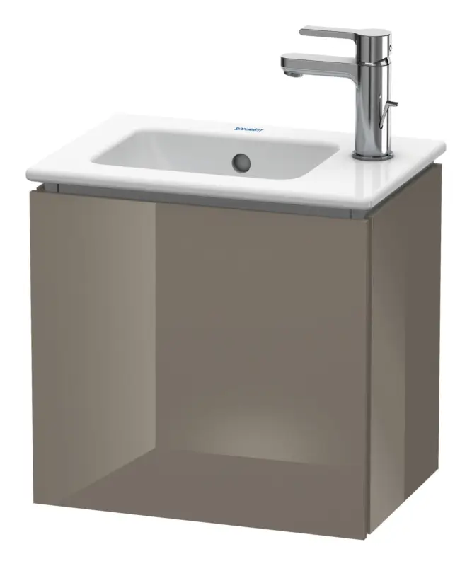 Neue Ware Duravit L-Cube Waschtischunterschrank mit 1 Tür Anschlag rechts 420 x 400 x 294 mm - Flanellgrau Hochglanz Lack