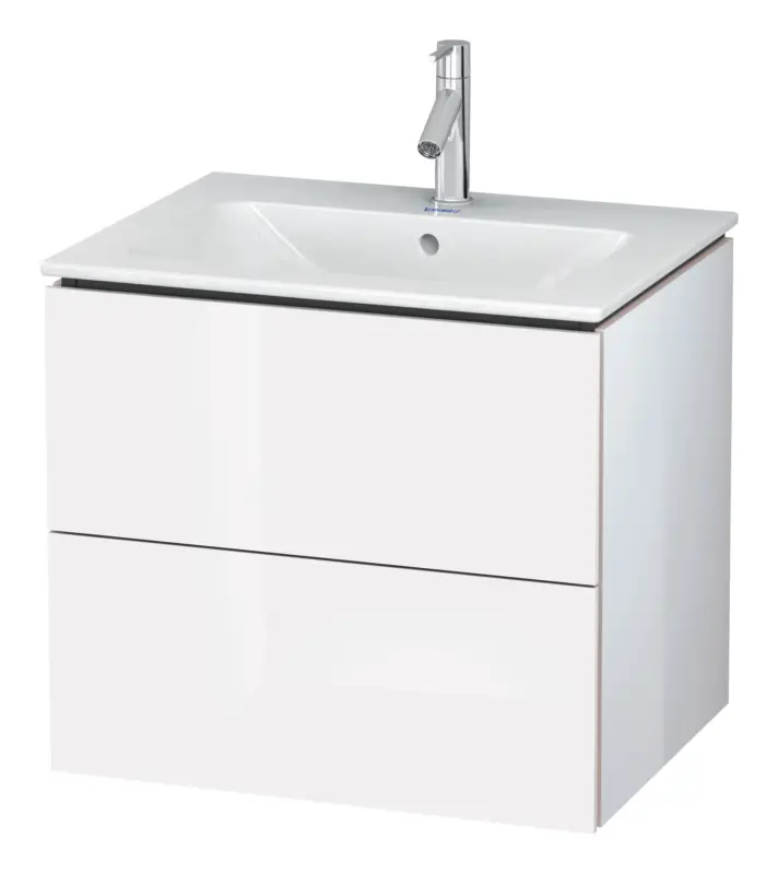 Letzte Chance Duravit L-Cube Waschtischunterschrank mit 2 Auszügen 620 x 550 x 481 mm - Schwarz Hochglanz Lack