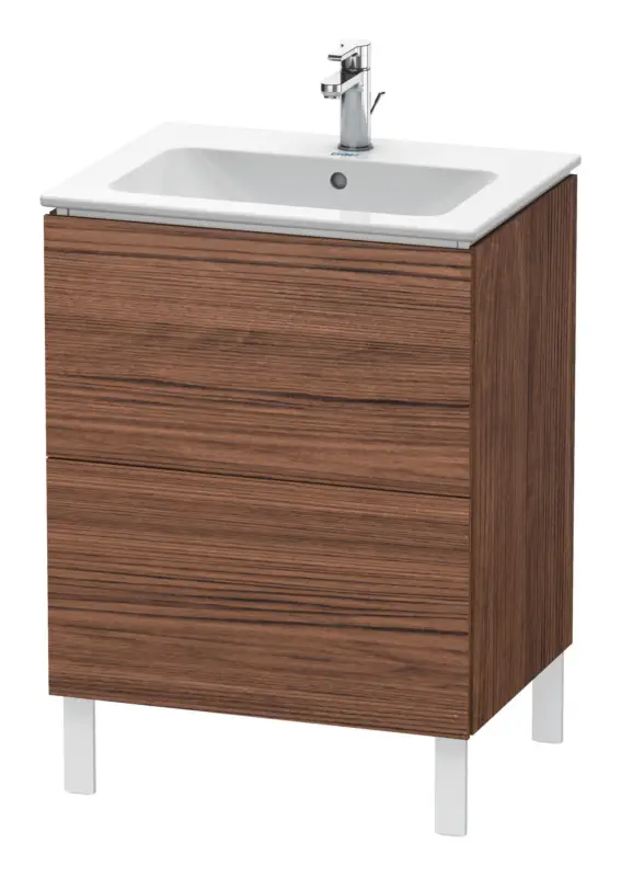Duravit L-Cube Waschtischunterschrank mit 2 Auszügen 620 x 704 x 481 mm - Nussbaum dunkel Matt Neue Kollektion