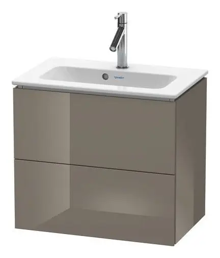 Duravit L-Cube Waschtischunterschrank mit 2 Auszügen 620 x 550 x 391 mm - Flanellgrau Hochglanz Lack Bestseller